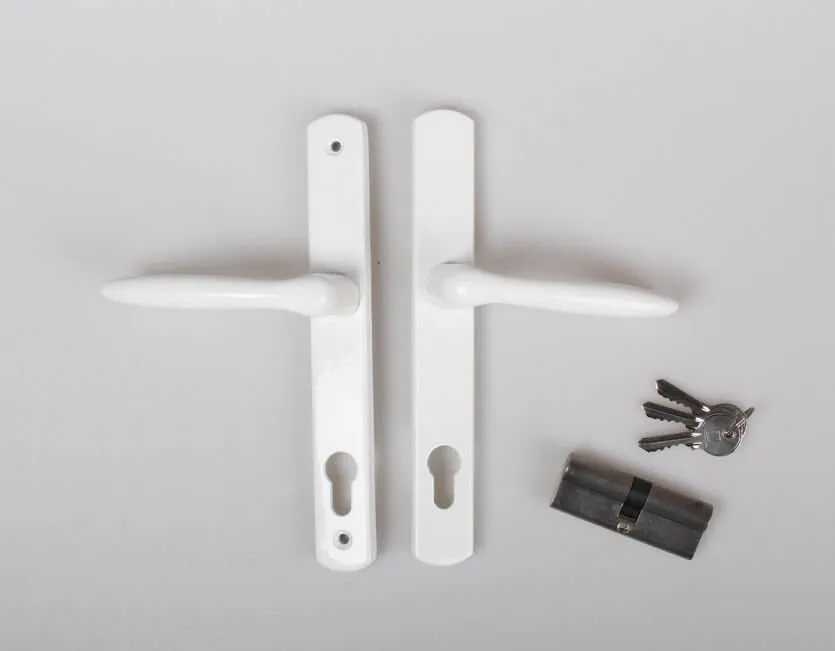 Vorlage WaWi || Haustürdrücker Home 10 Alu weiss Drücker/ Drücker inkl. Zylinder